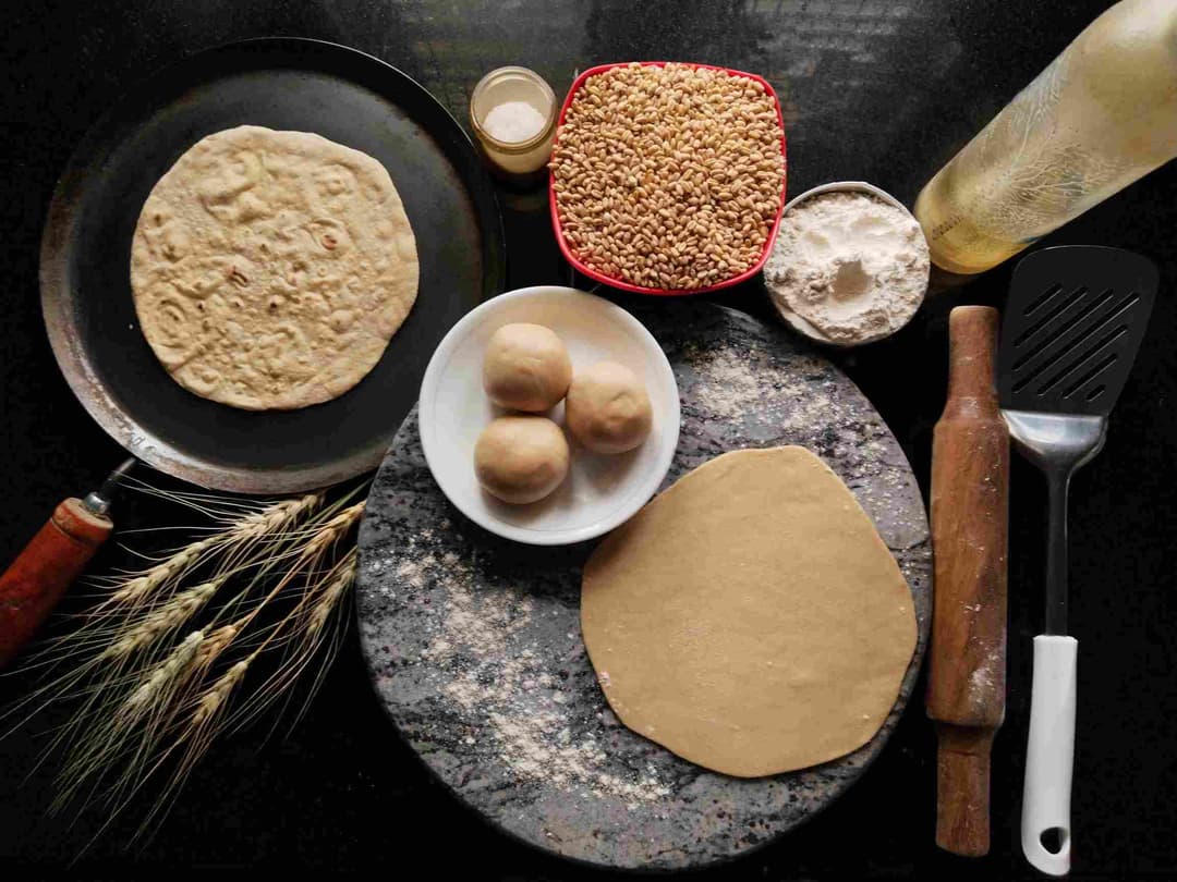 Fresh flour with eggs for baking